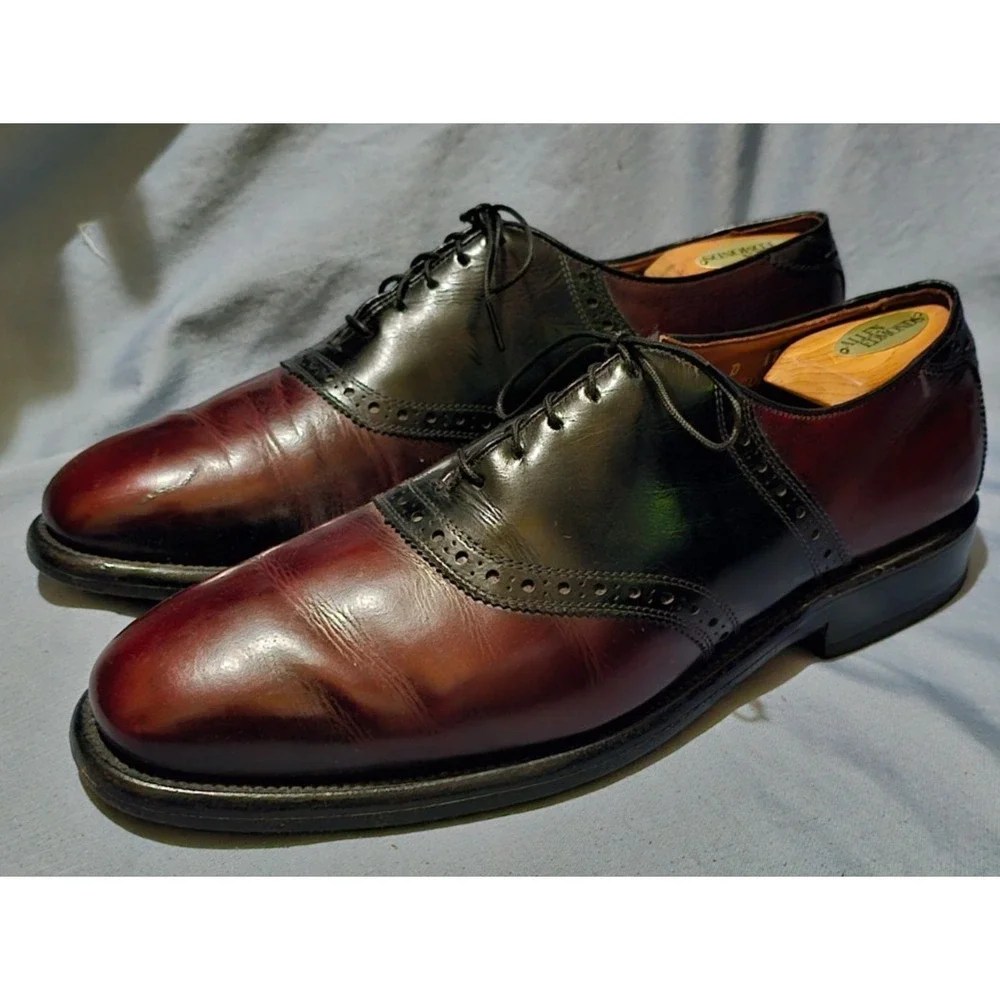 ALLEN EDMONDS 10 D 8274 POLO VTG 80's SPECTATOR SADDLE SHOE VINTAGE DRESS‎ SHOE